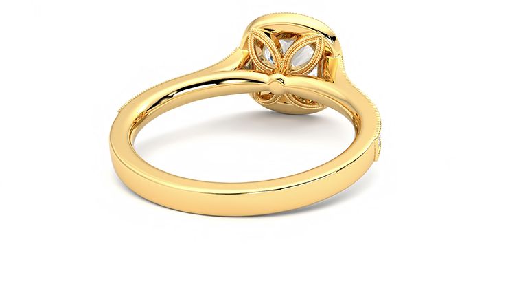 Taylor & Hart Talisman Cushion Engagement Ring 360 degree image 14