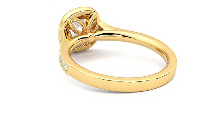 Taylor & Hart Talisman Cushion Engagement Ring 360 degree image 17