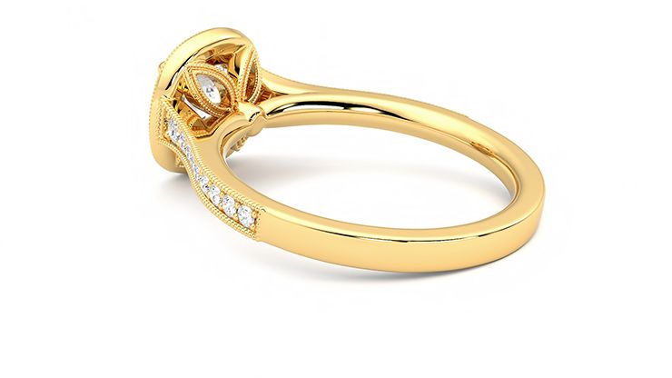 Taylor & Hart Talisman Cushion Engagement Ring 360 degree image 18