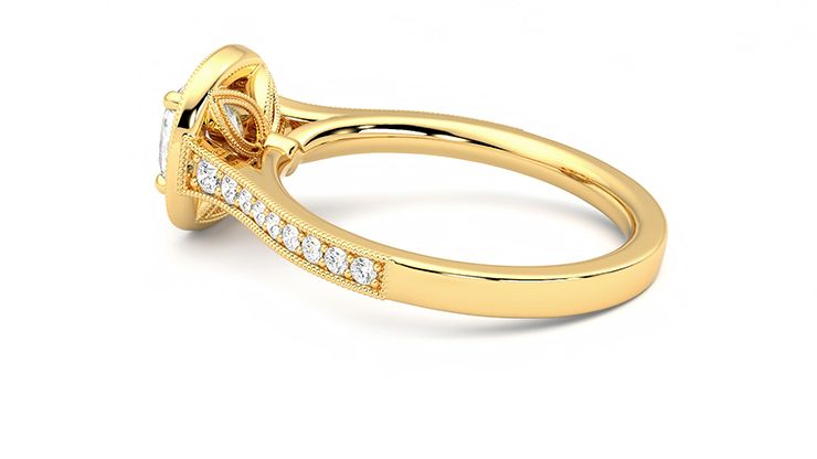 Taylor & Hart Talisman Cushion Engagement Ring 360 degree image 19