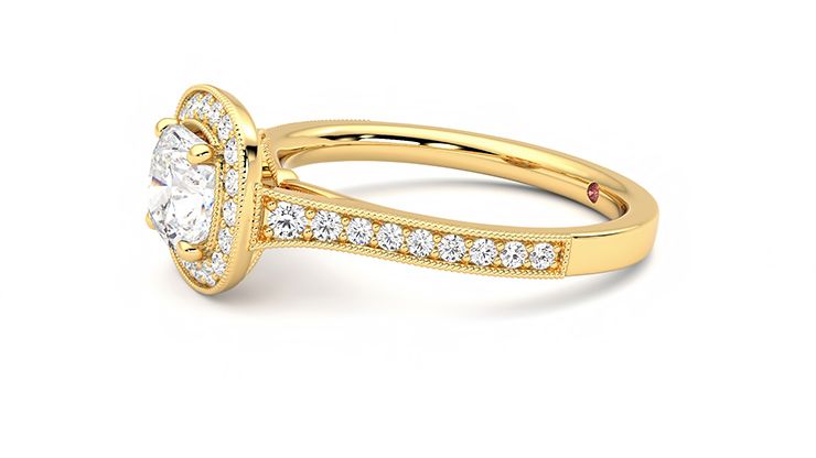 Taylor & Hart Talisman Cushion Engagement Ring 360 degree image 22