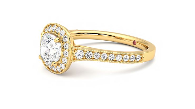 Taylor & Hart Talisman Cushion Engagement Ring 360 degree image 23