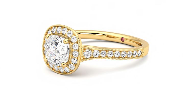 Taylor & Hart Talisman Cushion Engagement Ring 360 degree image 24