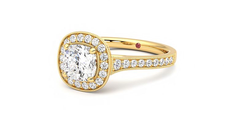 Taylor & Hart Talisman Cushion Engagement Ring 360 degree image 25