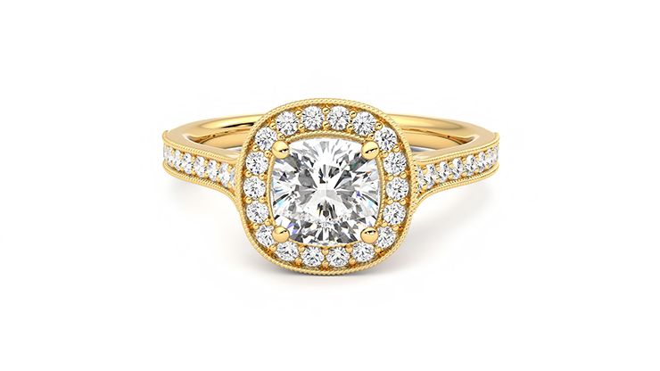 Taylor & Hart Talisman Cushion Engagement Ring 360 degree image 29