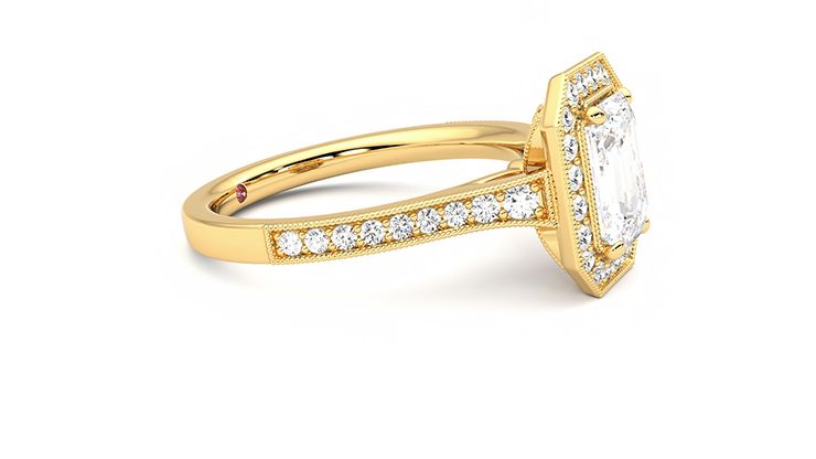 Taylor & Hart Talisman Emerald Engagement Ring 360 degree image 8