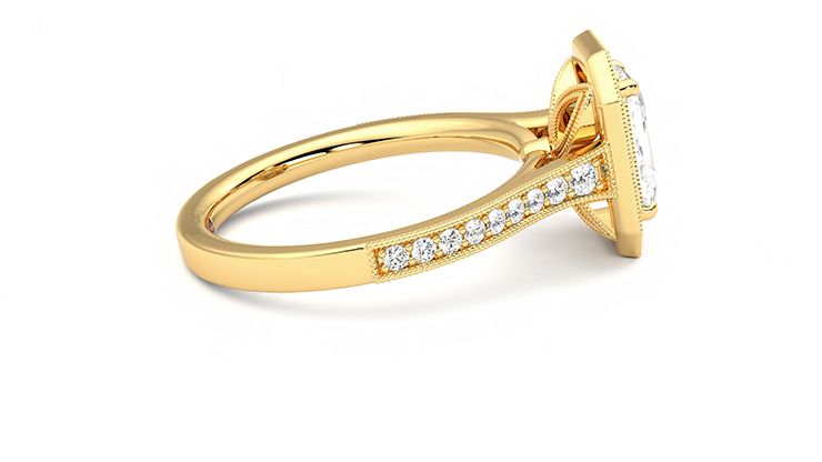 Taylor & Hart Talisman Emerald Engagement Ring 360 degree image 10