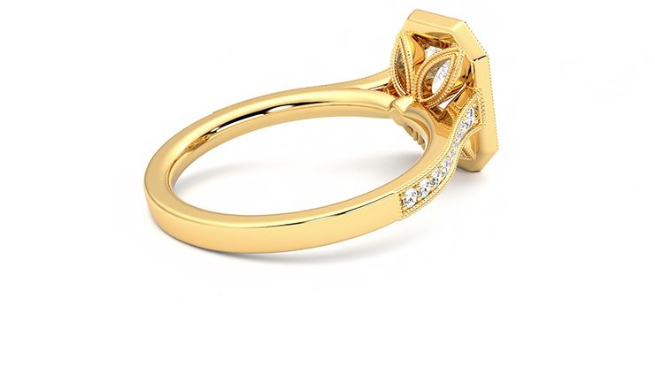 Taylor & Hart Talisman Emerald Engagement Ring 360 degree image 12