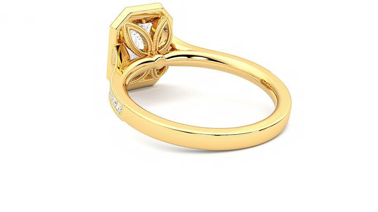 Taylor & Hart Talisman Emerald Engagement Ring 360 degree image 17