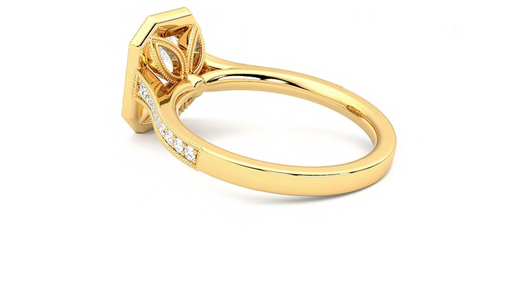Taylor & Hart Talisman Emerald Engagement Ring 360 degree image 18
