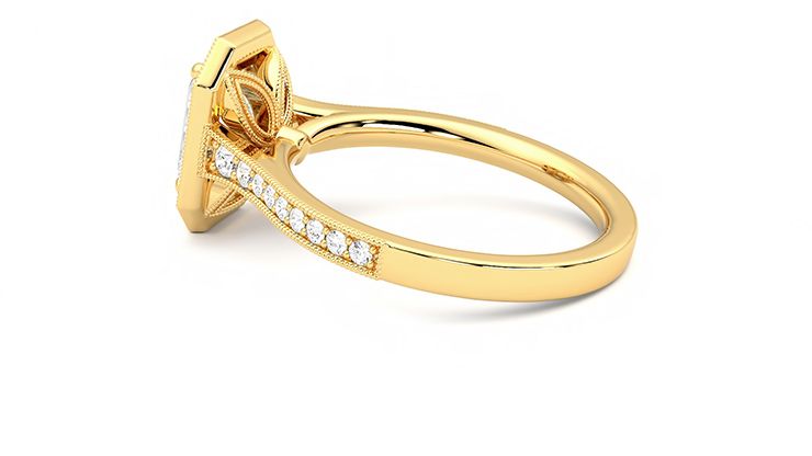 Taylor & Hart Talisman Emerald Engagement Ring 360 degree image 19