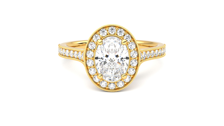 Taylor & Hart Talisman Oval Engagement Ring 360 degree image 0