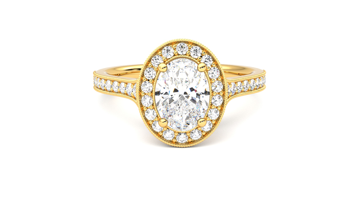 Taylor & Hart Talisman Oval Engagement Ring 360 degree image 1