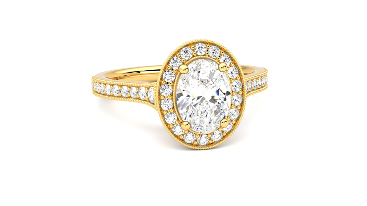 Taylor & Hart Talisman Oval Engagement Ring 360 degree image 3