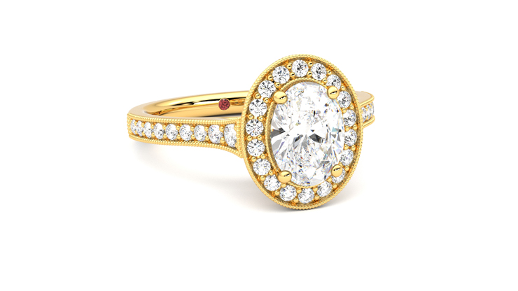 Taylor & Hart Talisman Oval Engagement Ring 360 degree image 4