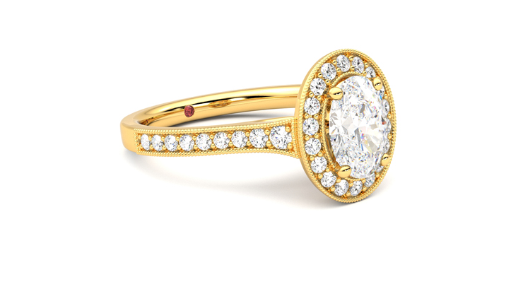 Taylor & Hart Talisman Oval Engagement Ring 360 degree image 6