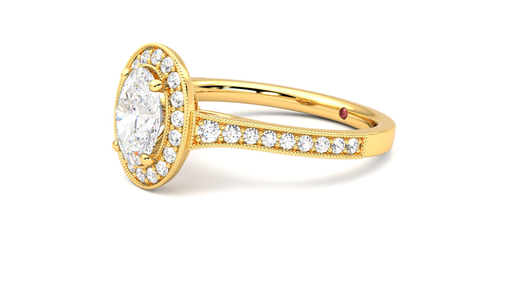 Taylor & Hart Talisman Oval Engagement Ring 360 degree image 23