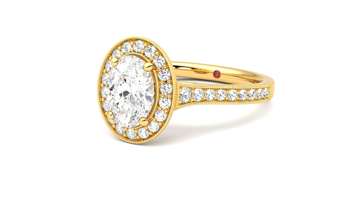 Taylor & Hart Talisman Oval Engagement Ring 360 degree image 25