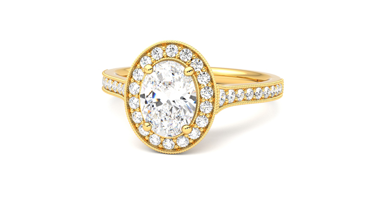 Taylor & Hart Talisman Oval Engagement Ring 360 degree image 27