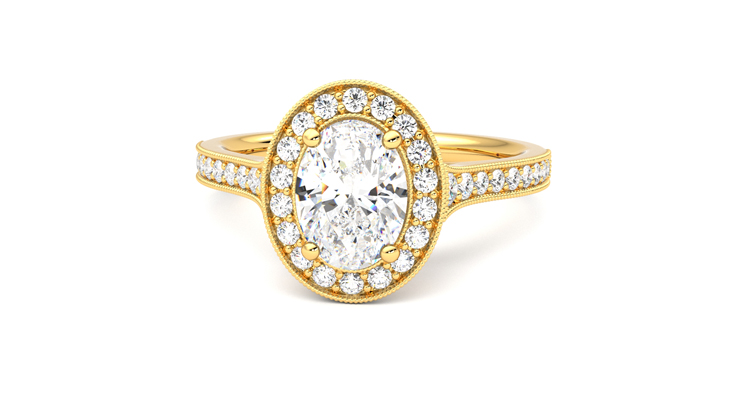Taylor & Hart Talisman Oval Engagement Ring 360 degree image 28