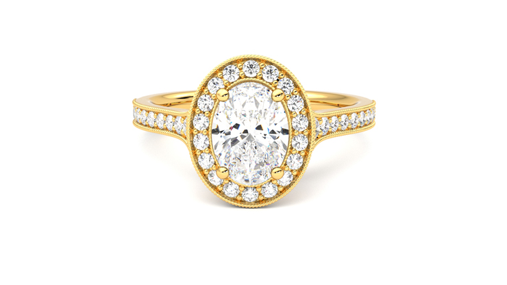 Taylor & Hart Talisman Oval Engagement Ring 360 degree image 29