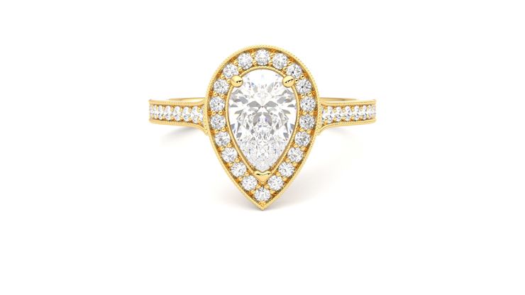 Taylor & Hart Talisman Pear Engagement Ring 360 degree image 0