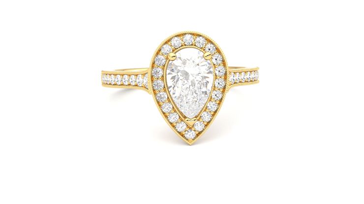 Taylor & Hart Talisman Pear Engagement Ring 360 degree image 2