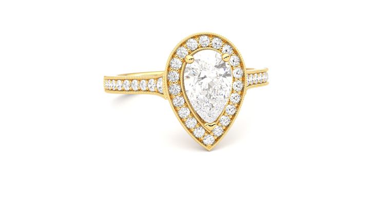 Taylor & Hart Talisman Pear Engagement Ring 360 degree image 3