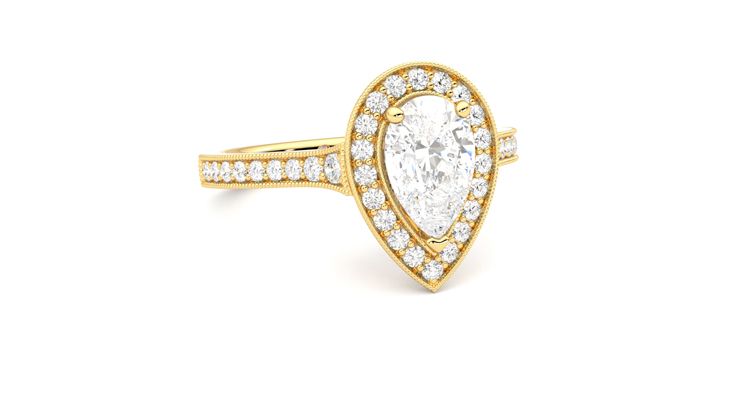 Taylor & Hart Talisman Pear Engagement Ring 360 degree image 4