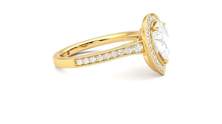 Taylor & Hart Talisman Pear Engagement Ring 360 degree image 8