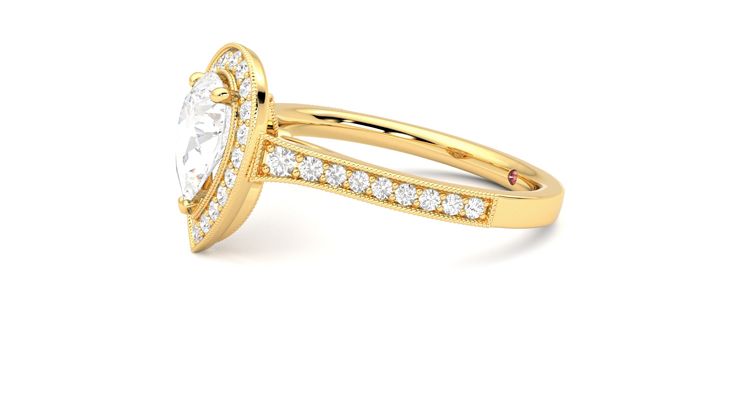 Taylor & Hart Talisman Pear Engagement Ring 360 degree image 22