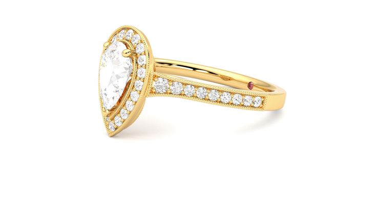 Taylor & Hart Talisman Pear Engagement Ring 360 degree image 23