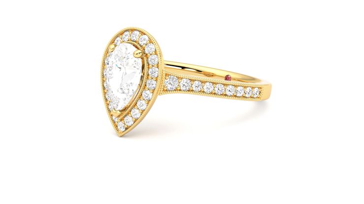 Taylor & Hart Talisman Pear Engagement Ring 360 degree image 24
