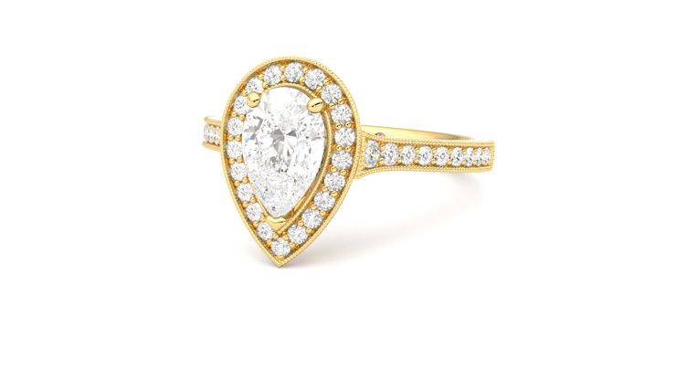 Taylor & Hart Talisman Pear Engagement Ring 360 degree image 26