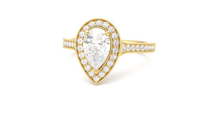 Taylor & Hart Talisman Pear Engagement Ring 360 degree image 27