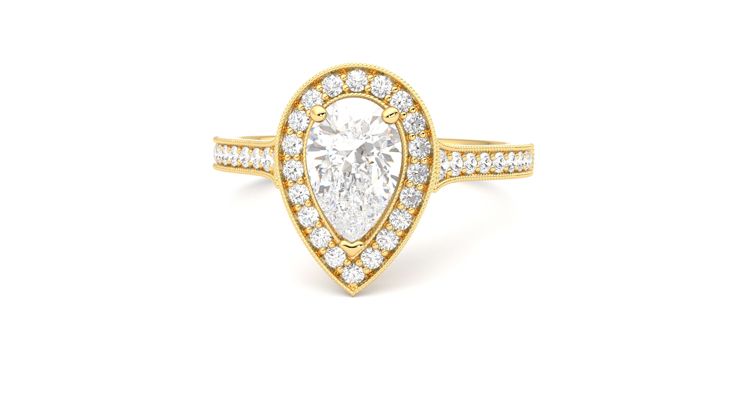 Taylor & Hart Talisman Pear Engagement Ring 360 degree image 28