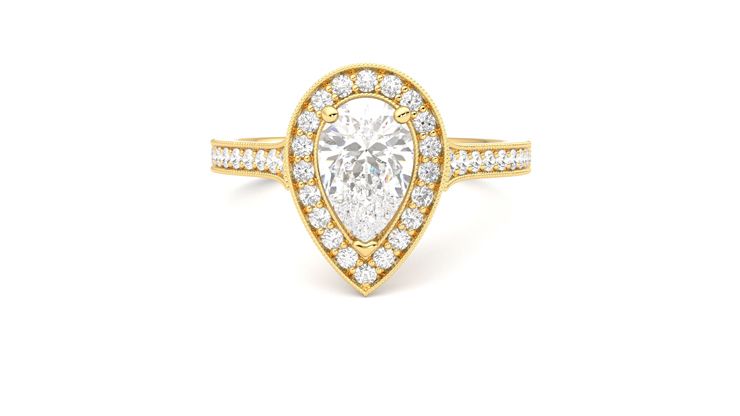 Taylor & Hart Talisman Pear Engagement Ring 360 degree image 29
