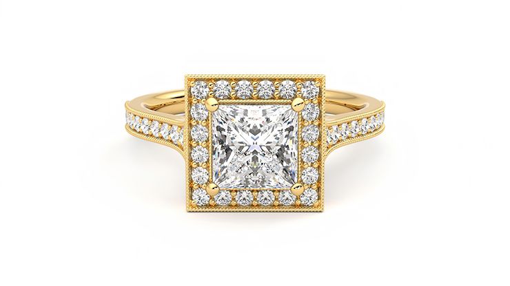 Taylor & Hart Talisman Princess Engagement Ring 360 degree image 0