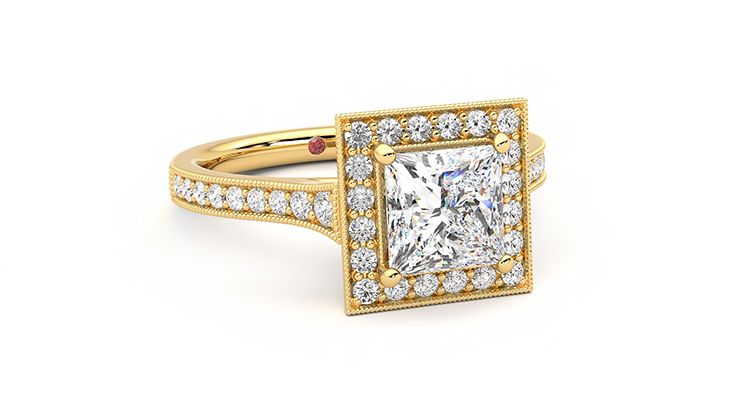 Taylor & Hart Talisman Princess Engagement Ring 360 degree image 4