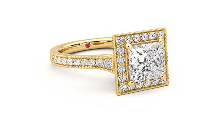 Taylor & Hart Talisman Princess Engagement Ring 360 degree image 5