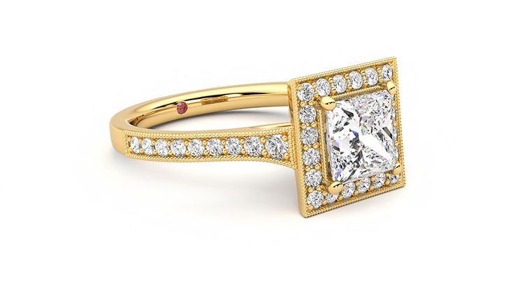 Taylor & Hart Talisman Princess Engagement Ring 360 degree image 6