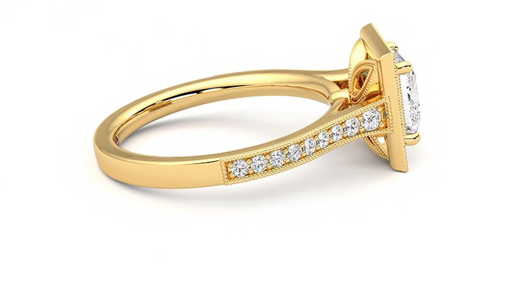 Taylor & Hart Talisman Princess Engagement Ring 360 degree image 10
