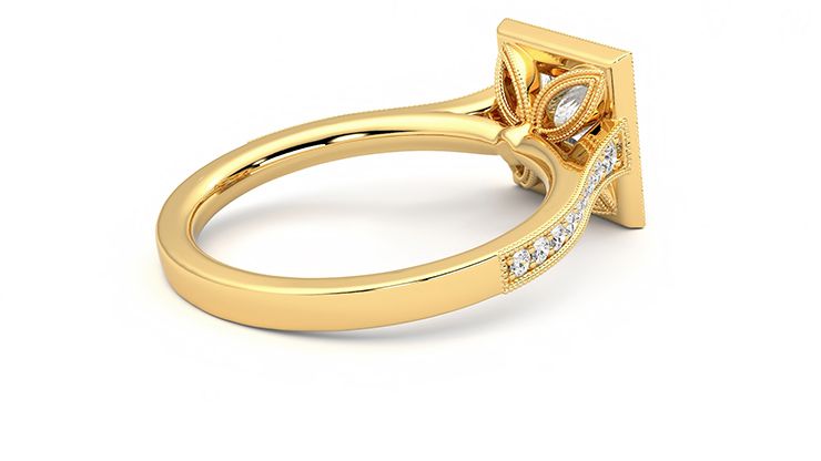 Taylor & Hart Talisman Princess Engagement Ring 360 degree image 12
