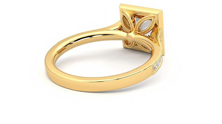 Taylor & Hart Talisman Princess Engagement Ring 360 degree image 13