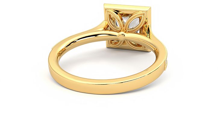 Taylor & Hart Talisman Princess Engagement Ring 360 degree image 14