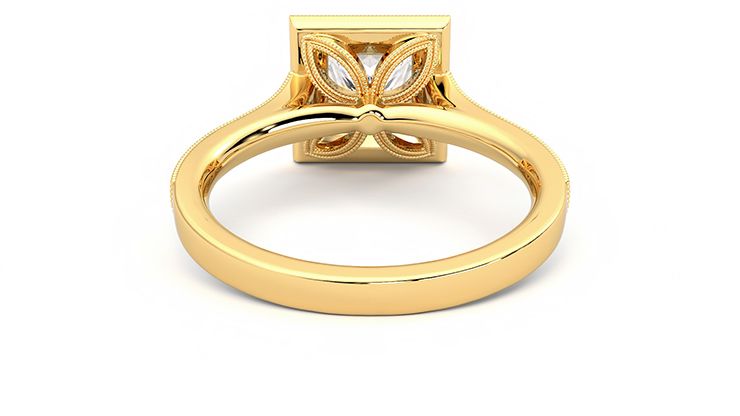 Taylor & Hart Talisman Princess Engagement Ring 360 degree image 15