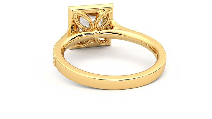 Taylor & Hart Talisman Princess Engagement Ring 360 degree image 16