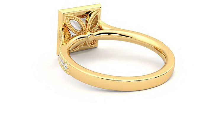 Taylor & Hart Talisman Princess Engagement Ring 360 degree image 17