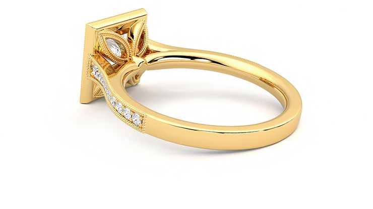 Taylor & Hart Talisman Princess Engagement Ring 360 degree image 18