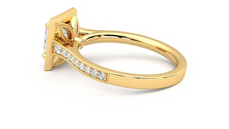 Taylor & Hart Talisman Princess Engagement Ring 360 degree image 19